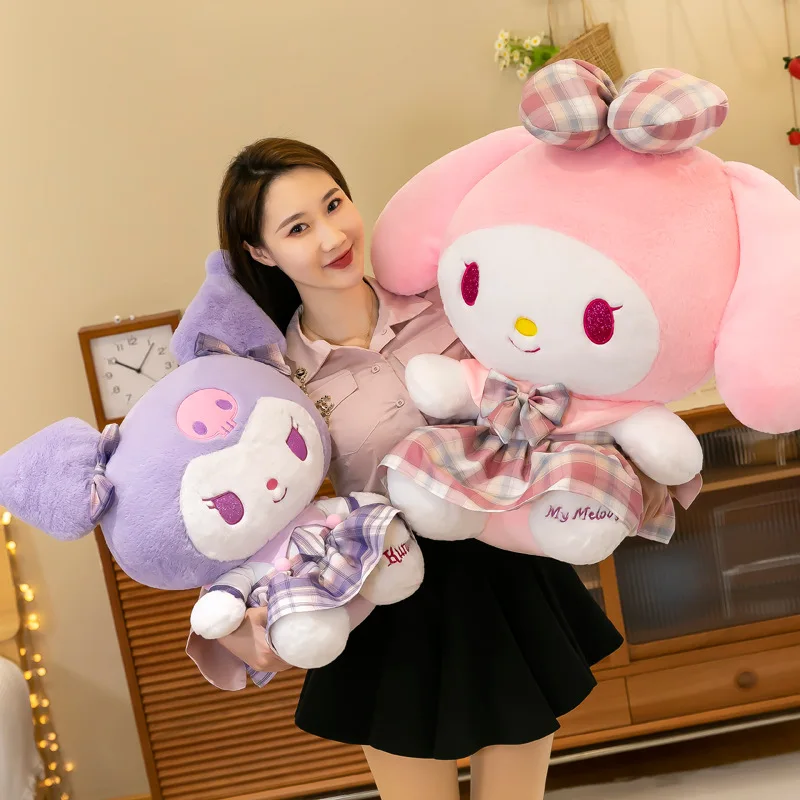 

Sanrio Kawaii JK юбка Hello Kitty My Melody Kuromi мягкая плюшевая игрушка кукла мультфильм милый мягкий Декор для комнаты плюшевый подарок для детей