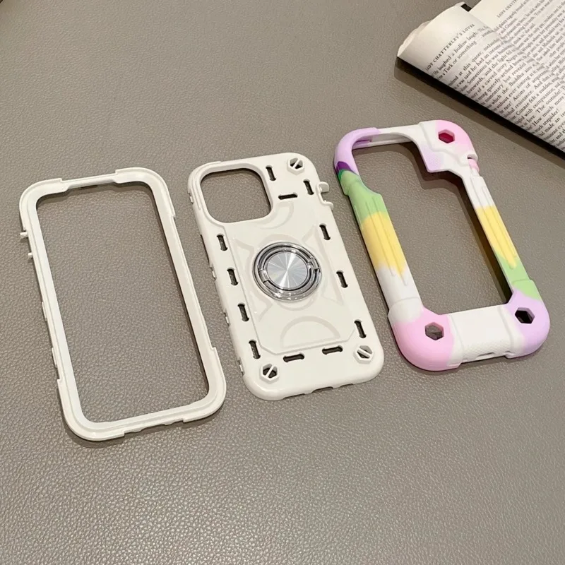 Premium Heavy Duty Ring Holder Lanyard Case - PC TPU Armor Cover
