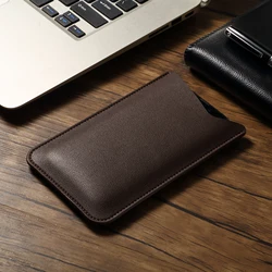Universal PU Leather Protective Phone Case Handbag - Elegant Pouch in Stylish Design - L(6.7 - 6.9 Inch) (Brown)