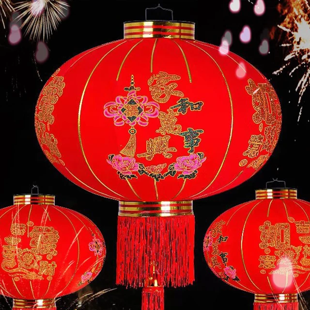 Pelyhes Ruhák Piros Lámpás Kínai Újévi Ajtó Függő Lámpák Tavaszi Fesztivál Utcai Medálok Hagyományos Otthoni Dekoráció - Image 3