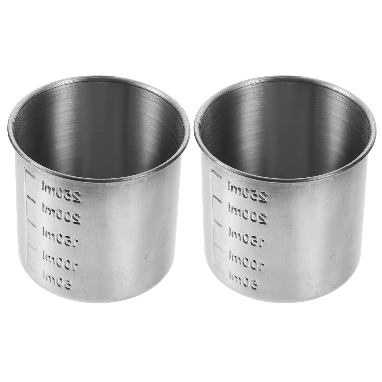 

2 Pcs Food Containers Rice Drinking Cup Stainless Measuring Holder Household Steel