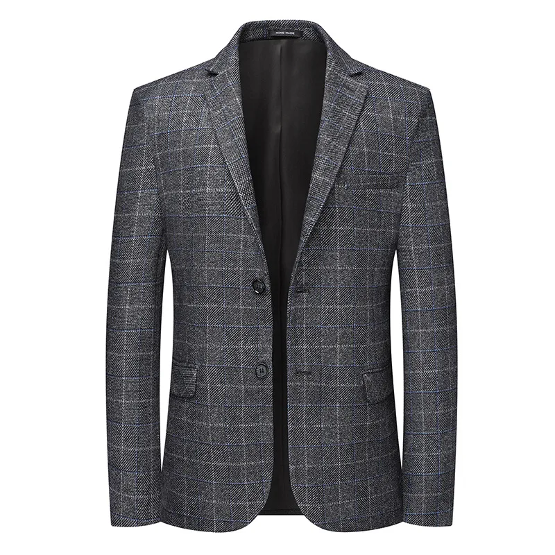 Mens Blazer Super Large Men Fashion Casual Plaid Printed Spring And Autumn Blazers Suit Plus Size 2XL 3XL 4XL 5XL 6XL 7XL 8XL