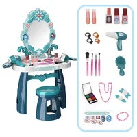 High Quality LED Lights music Kids Cosmetics Dressing table lipstick nail polisheye shadow Play house Interactive Toy baby gift 1