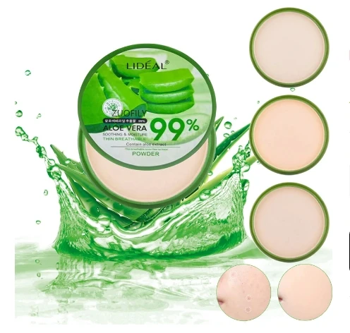 Foundation Makeup 99% Aloe Vera Softening Powder Waterproof Moisturizing Concealer Foundation Make Up Face Contour Powder Brush 4