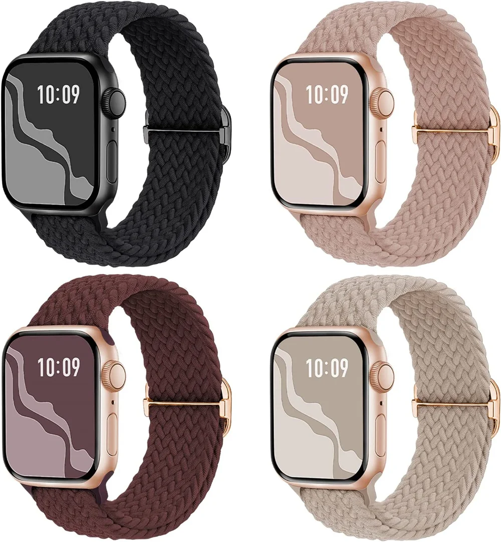 

Ремешок нейлоновый для Apple Watch Ultra Band, спортивный браслет для iWatch SE 8 7 6 5 4 3 Correa 41 мм 40 мм 42 мм, 4 упаковки