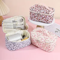 Large-Capacity Makeup Bag Floral Print Cosmetic Bag For Girl Portable Women's Cosmetic Bag Travel Bag Bathroom Wash Bag, For Ea 2