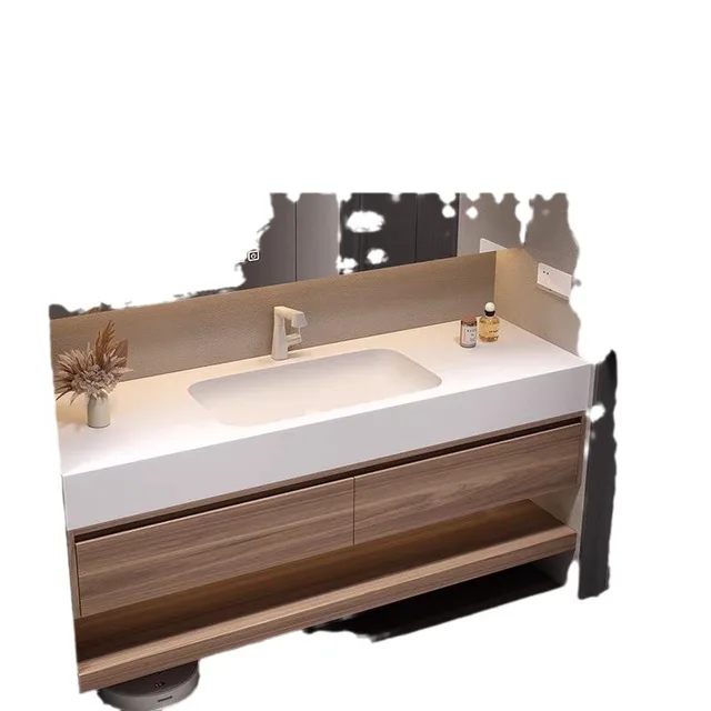 อ่างล้างหน้าแบบรวมคอเรียนแผ่นหินไม่มีรอยต่อตู้ห้องน้ำแบบโค้งงอได้ร้อนรวมกับโถสุขภัณฑ์อ่างล้างหน้า 5