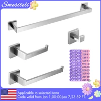 ชุดอุปกรณ์ห้องน้ำแปรงเหล็ก Robe Hook ผ้าเช็ดตัวราวชั้นวางกระดาษทิชชูผู้ถือแปรงสีฟันผู้ถืออุปกรณ์ห้องน้ำ 1