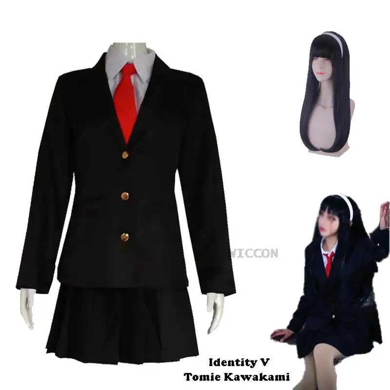 

Identity V Tomie Kawakami Cosplay Costume Wig Tomie Dream Witch Anime Cosplay Horror Comic Women JK School Uniforms Suit Outfit
