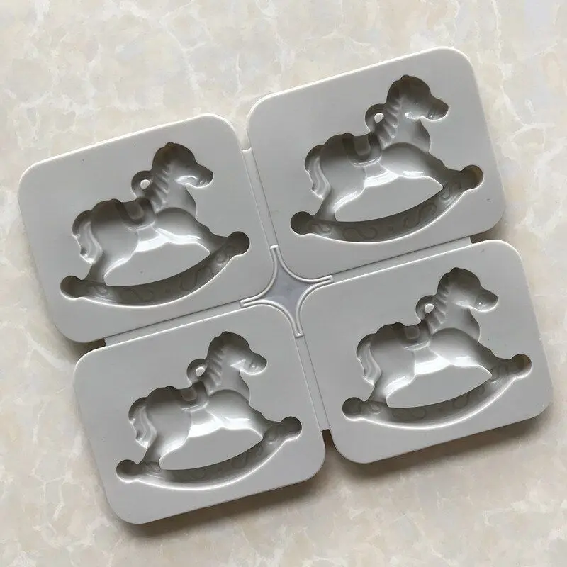 Silicone 4 Cavity Trojan Horse Shape Aromatherapy Mold Handmade Tools Perfume Soap Resin Craft 1pcs