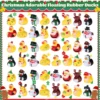 12/24/48 Pcs Christmas Rubber Ducks in Bulk Toys Holiday Rubber Ducks for Jeep Ducking, Xmas Party Favors Decorations 1