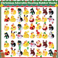 12/24/48 Pcs Christmas Rubber Ducks in Bulk Toys Holiday Rubber Ducks for Jeep Ducking, Xmas Party Favors Decorations 1