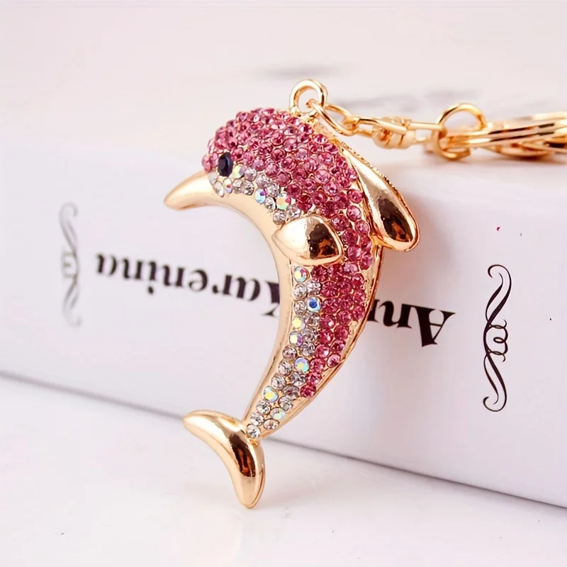 Valentine's Day Couples Dolphin Keychain - Stainless Steel Heart & Dolphin Keyring Gift For Women, Girls, Car Or Backpack