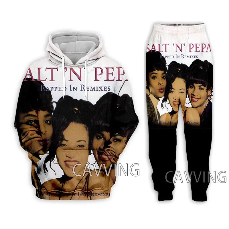 New Fashion  3D Print Salt N Pepa  Hoodies/Hooded Sweatshirts + Pants Trousers Suit Clothes Two-Pieces Sets 2