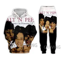 New Fashion  3D Print Salt N Pepa  Hoodies/Hooded Sweatshirts + Pants Trousers Suit Clothes Two-Pieces Sets 2