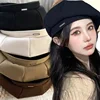 Korean Classic Premium Feel Black Berets Spring Autumn Thin Solid Color INS Trendy Versatile Painter Hat Simple Caps for Women 2