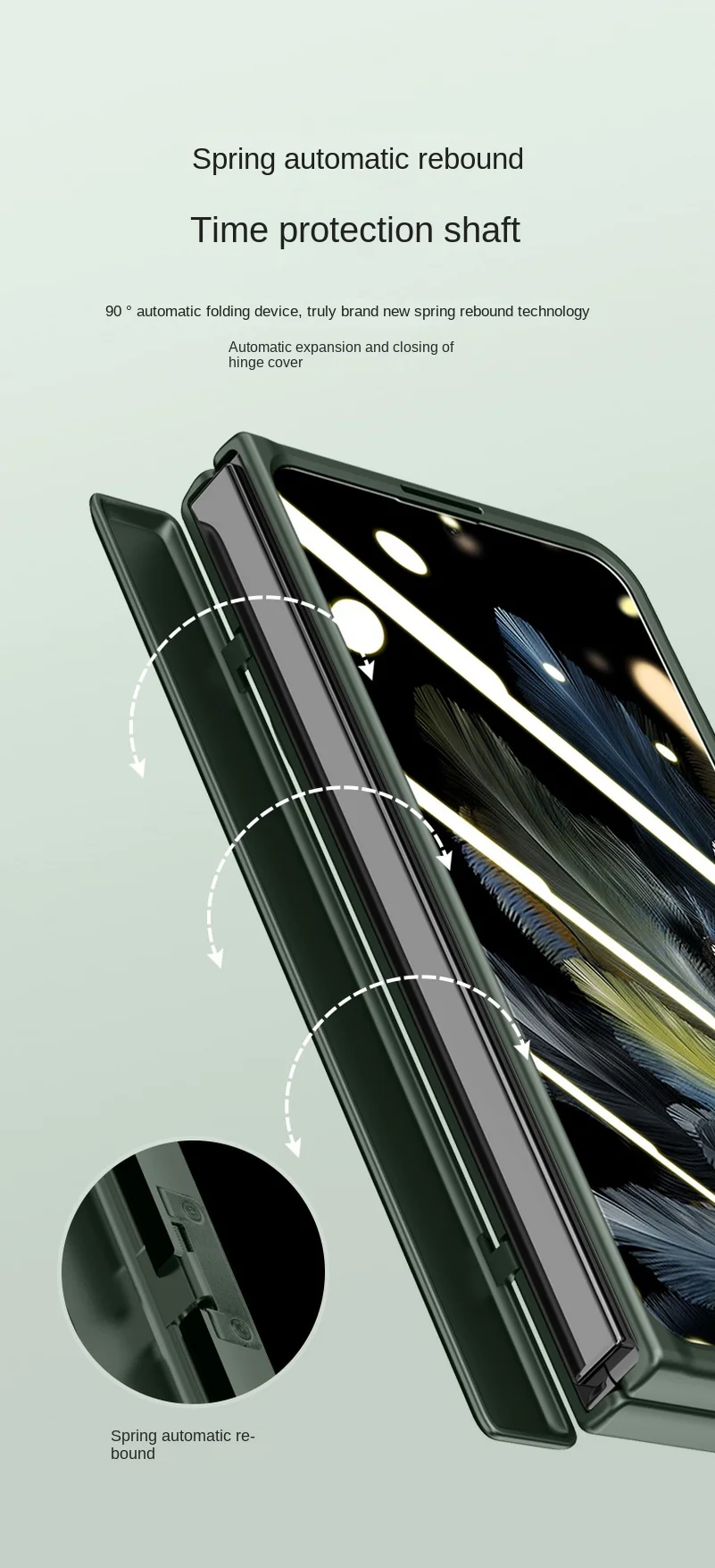 With Privacy Temped Glass Flim Full Protect Case For OnePlus One Plus Open Spring Hinge Hold Lens Cama protect_voghion.com