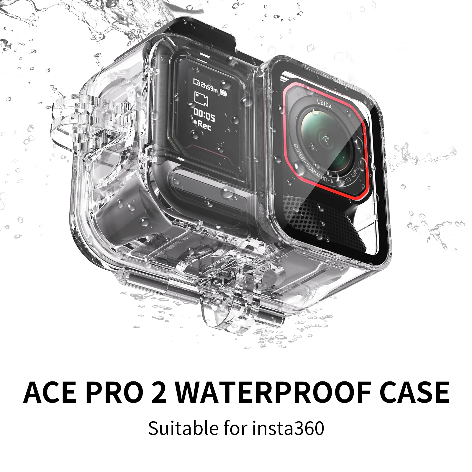 Waterproof Housing Protective Cover Underwater 45M Dive Shell Dive Case for Insta360 Ace Pro 2 / Pro Sports Camera Accessories