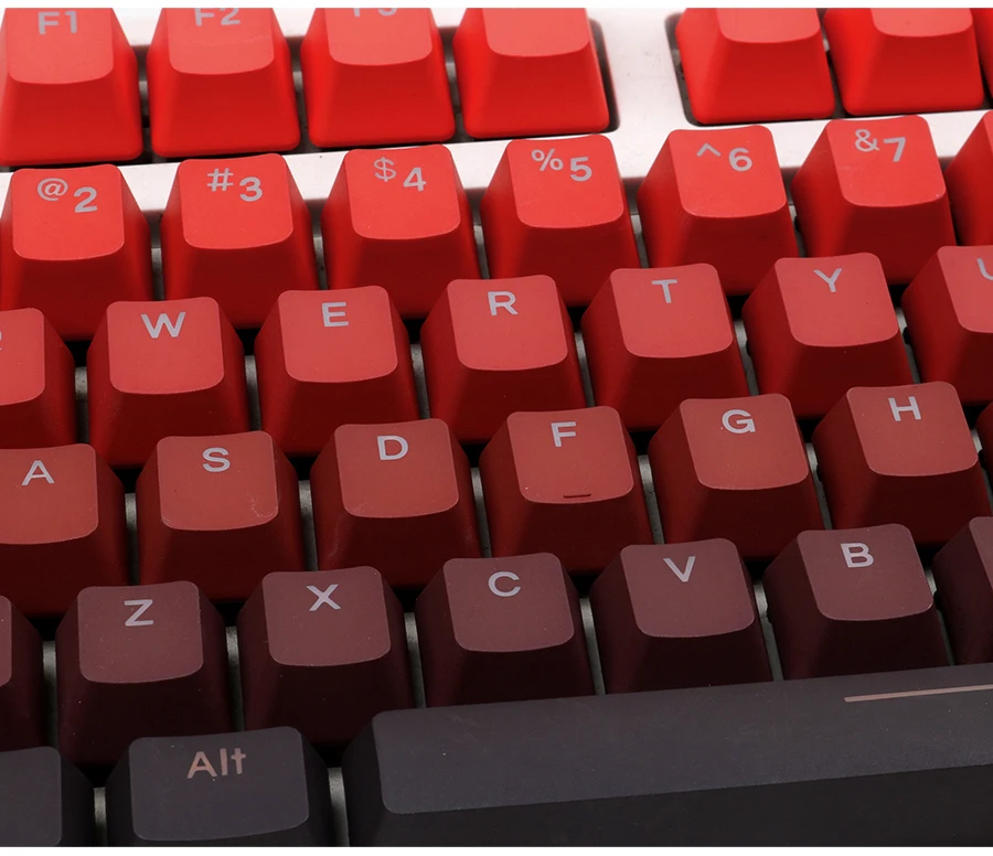 boa sorte cor vermelha backlit gradiente transparente keycaps oem perfil pbt topo lado letras keycap