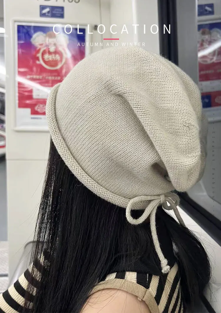 New Winter Plus Velvet Warm Woolen Hat for Women All-match Korean Knitted Hat Thickened Outdoor Ski Hat Leisure Beanie Gorros