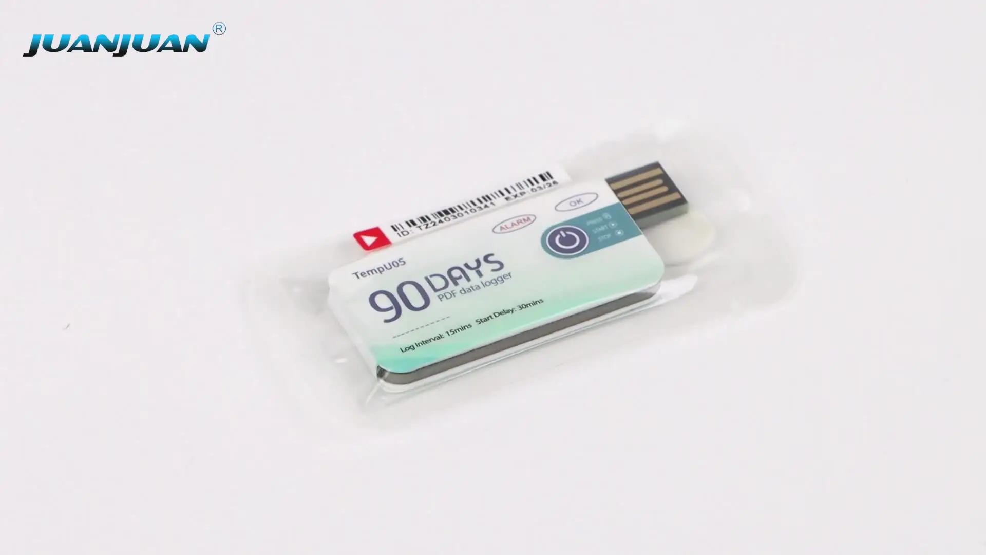 USB PDF-rapport TempU05 Temperatuurdatalogger voor één gebruik Wegwerp