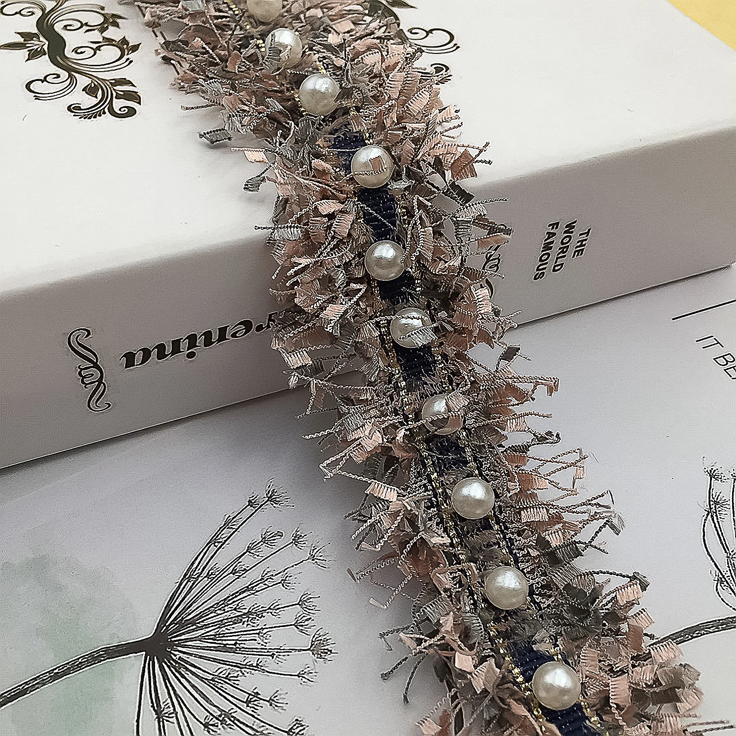 Lace ribbon lace sewing accessories lace sewing supplies lace accessories lace decoration tassel trim lace 1Yard and 1.97 Inch Width White Beaded Ribbon Tassel Lace Trim For Clothing Accessories Shoe Hat Decoration Diy Sewing Supplies
