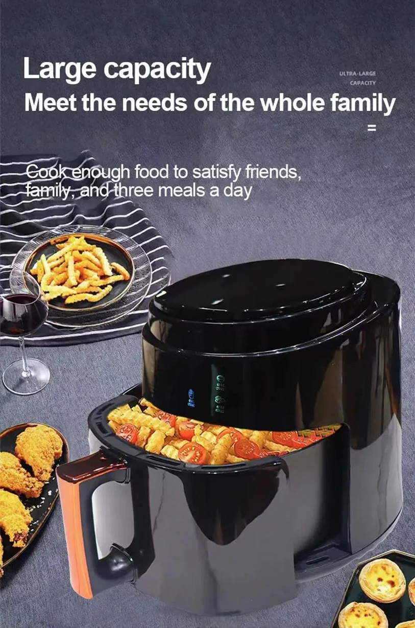 Kitchen appliances air Fryer 6 in 1 Black 1400w Healthy Oven Non-stick Multi-function digital touch Air fryer home appliances 4