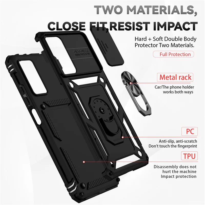 Enhanced Armor Ring Bracket Push Phone Case Cover