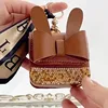 High Luxury New Fashion Internet Celebrity PU Bag with Diamond Keychain Earphone Bag Pendant, Zero Wallet, Portable 1