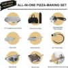 Pizza Oven Outdoor,Multi-Fuel Rotatable Pizza Ovens,Portable Wood Fired and Gas Pizza Oven,Stainless Steel 3-Layer Oven,Pizza Ma 5