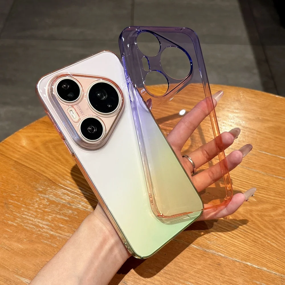 Luxury Slim Gradient Transparent Phone Case with Camera Protection & Shockproof Cover