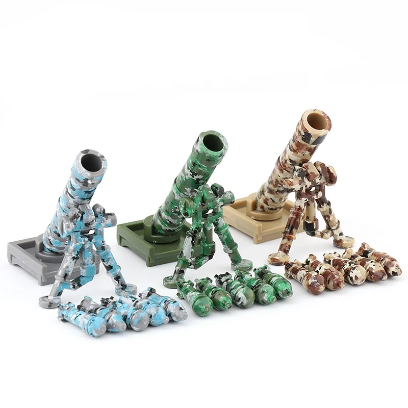 Armi Moderne Pistola Forze Speciali Rocket Camouflage Tube M2 Mortaio Brinquedo Playmobil Figure Militari Building Block Mini Toys