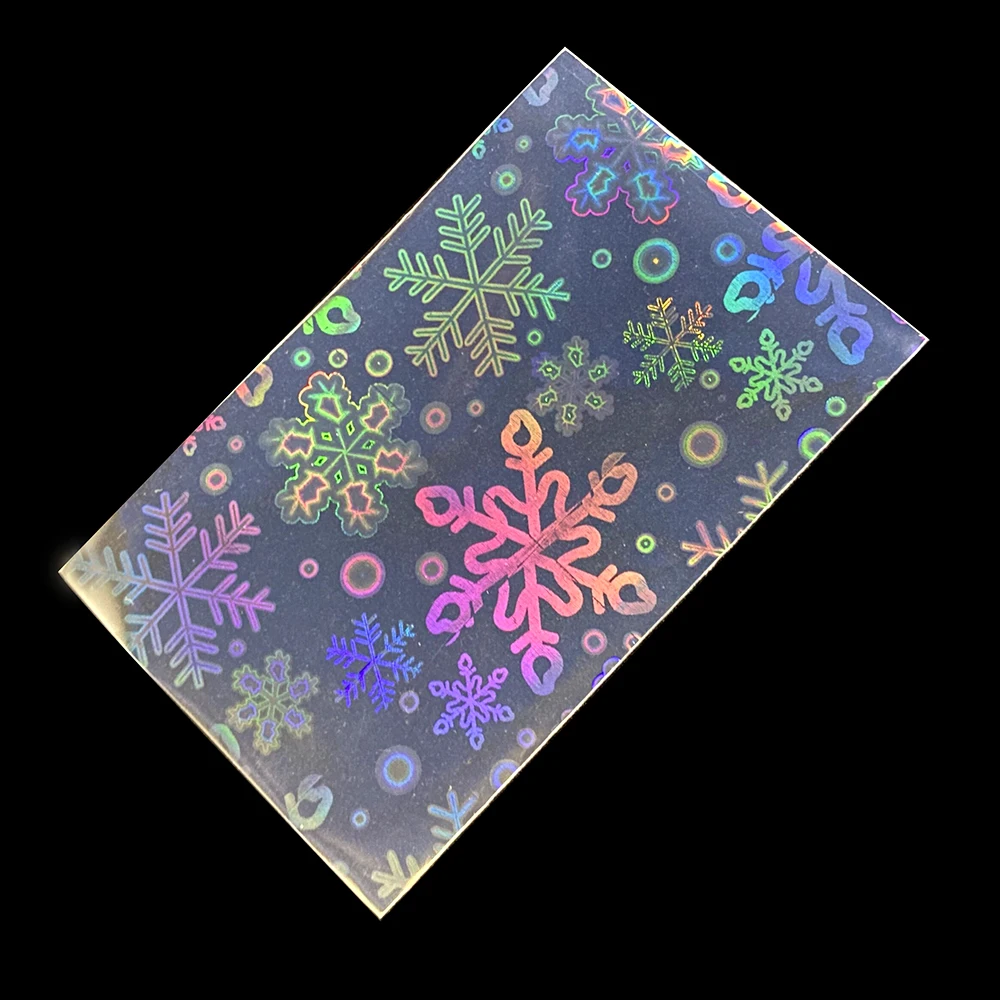 100pcSnowflake Laser Flash Holographic Idol KPOP Photo Card Sleeve Cover Cute Shinny Sparkly TCG Card Foil Protective Film MAGIC