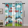 2pcs, Curtain Cartoon car train colorful Versatile Polyester,Without Electricity Birthday Party Perfect for Classroom decoration 5