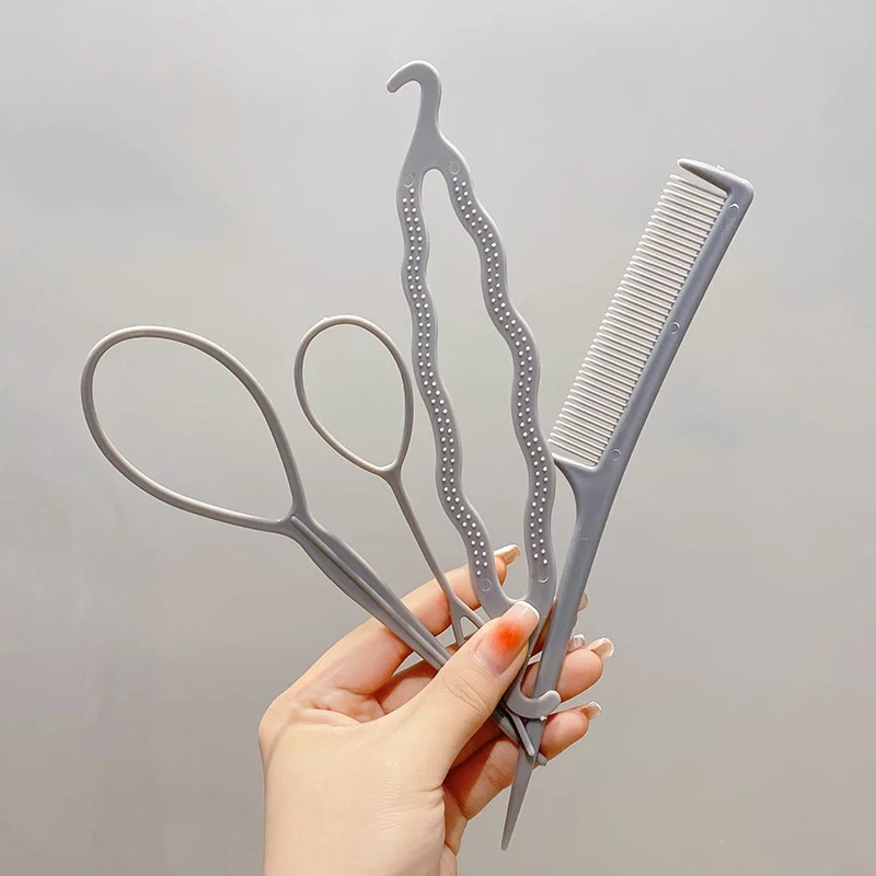 Pink and Blue Topsy Tail Hair Styling Tools - Set of 2-4 Pieces