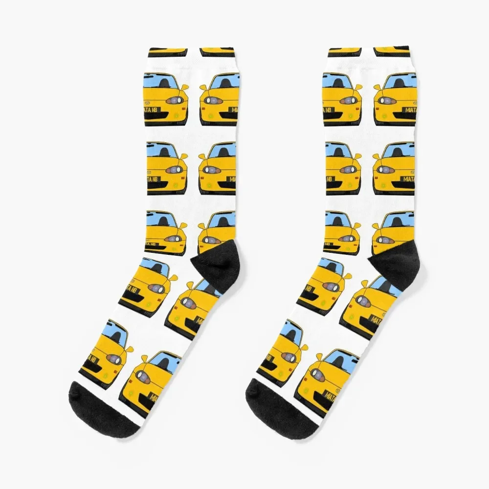 Blazing Yellow Nb Miata Roadster Socks Calze Floreali Uomo Christmass Gift Calze Da Donna Da Uomo