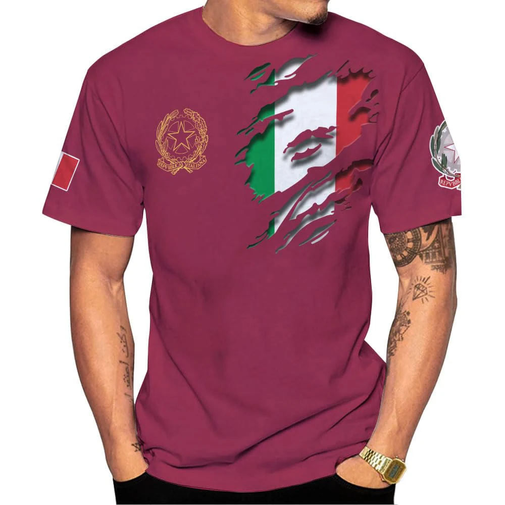 Italian Flag 3D Print T Shirt Streetwear