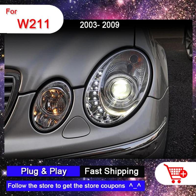 

Car LED Headlights For Mercedes-Benz E Class W211 2003-2009 LED DRL Turn Signal Lamp LED Lens Front Lamp Auto Accessories