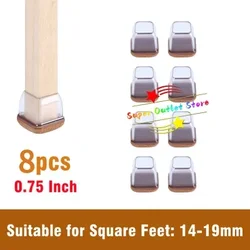 Thick Rubber Floor Protector Pads for Chair and Table Legs - Noise - Reducing, Scratch - Preventing Furniture Feet Covers (S - Square Clear)
