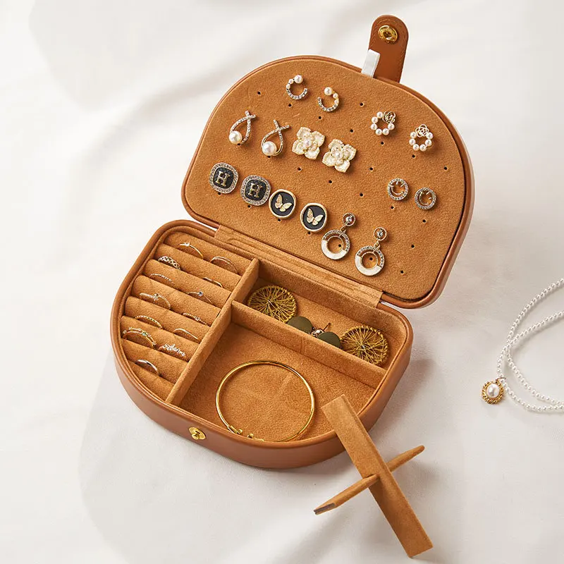 Travel Jewelry Storage Box with Leather Exterior — detail 3