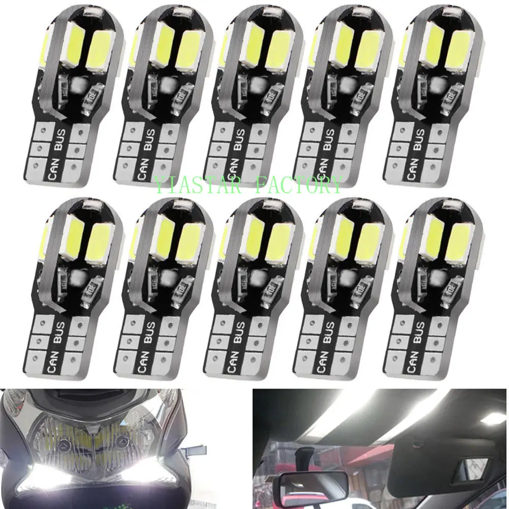 

100 шт. Высокое качество Canbus безотказный T10 T15 W5W 194 SMD Светодиодная лампа 5630 5730 t10 8 SMD 8smd 400 люмен белый 12 В