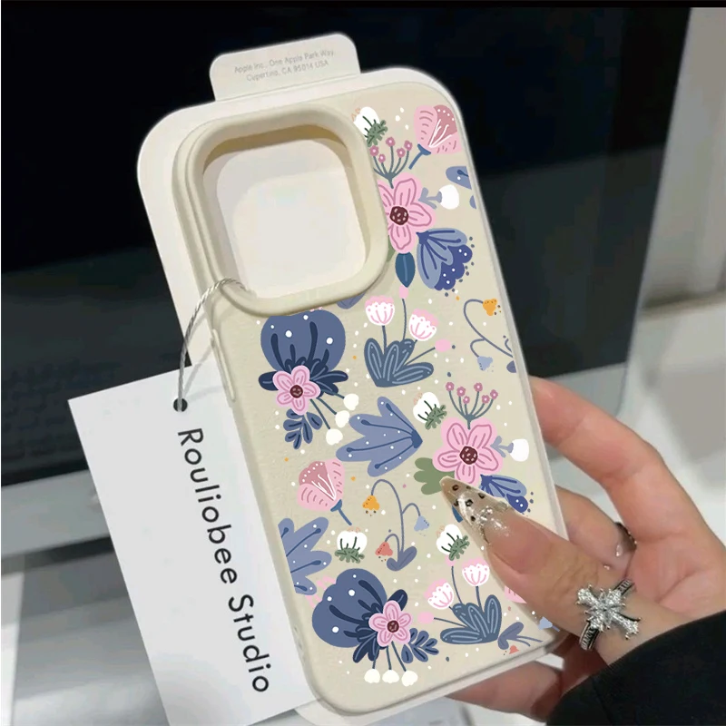Floral Leather Texture Phone Case Cover
