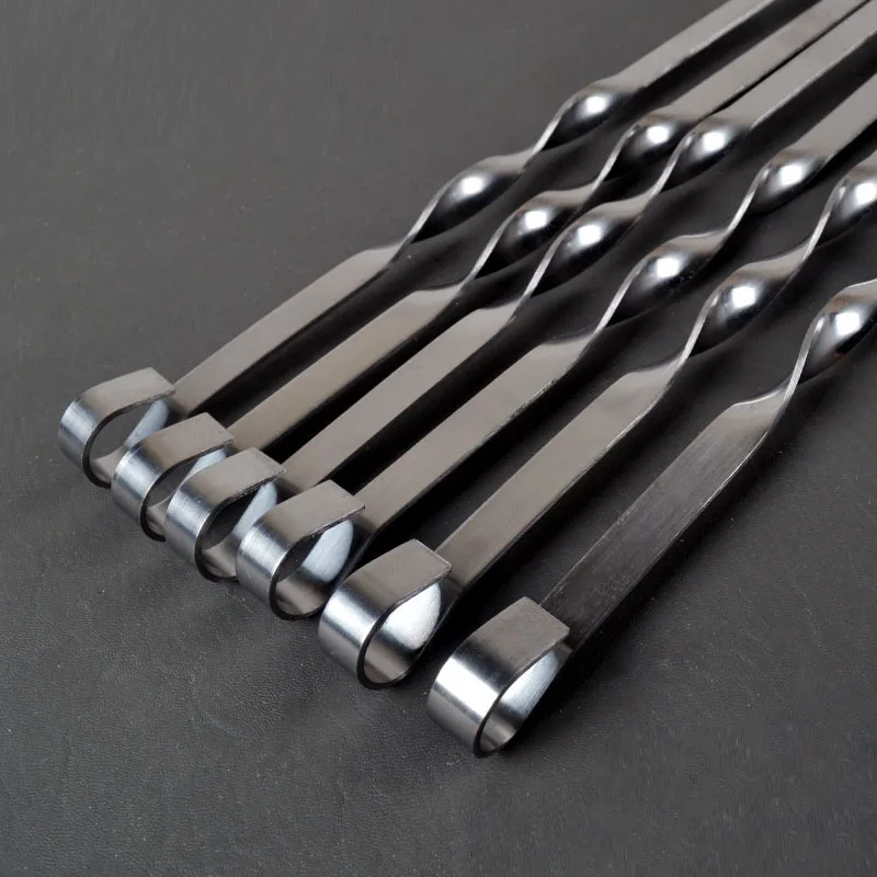 Barbecue Skewers Stainless Steel Reusable Thickened Extended for Beef and Mutton