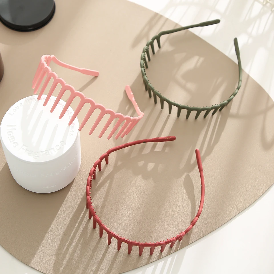 6 Fasce per Capelli a Zig-Zag, Con Denti, in Plastica