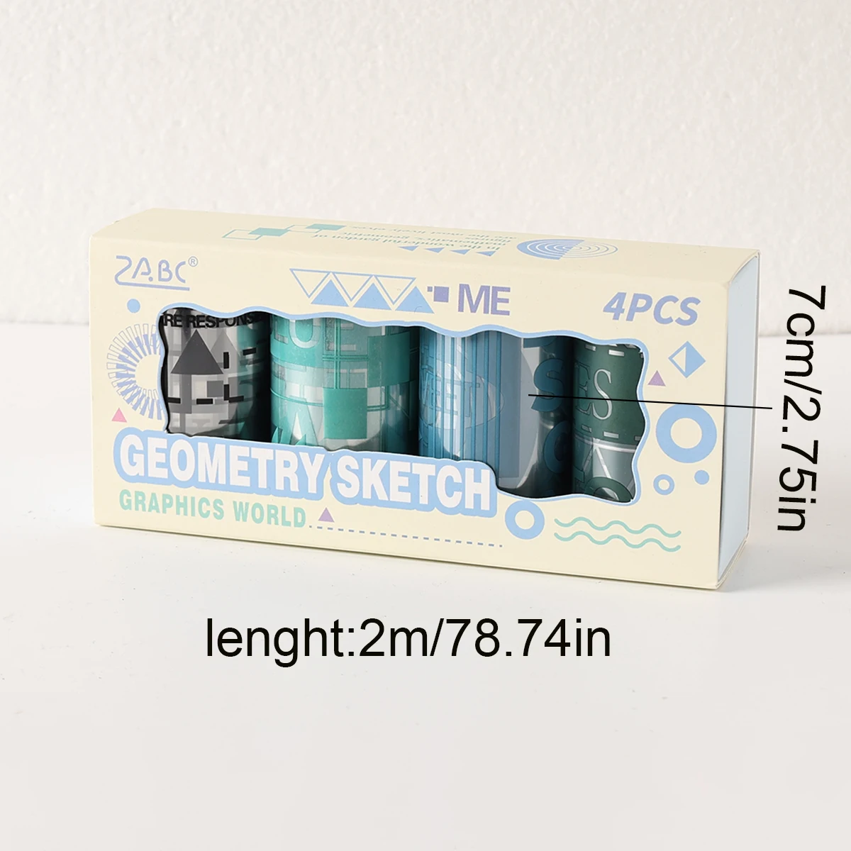 DIY 사진 프레임, 일기, 선물 상자 포장, 절묘한 장식 용품에 적합한 기하학적 패턴 테이프 6 롤 세트