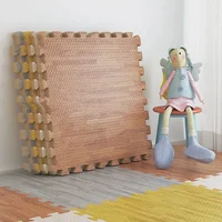 Eva Foam Floor Mat Interlocking Puzzle Tile Wooden Grain Kids Playmat For Yoga Gym Kids Game Tiles Bedroom Livingroom Soft Floor 2
