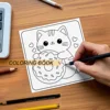 Cute Cat Art Coloring Book 24 Page Adult Picture Book Gift For Birthday Party Relieve Stress Kill Time Graffiti Painting Drawing 6