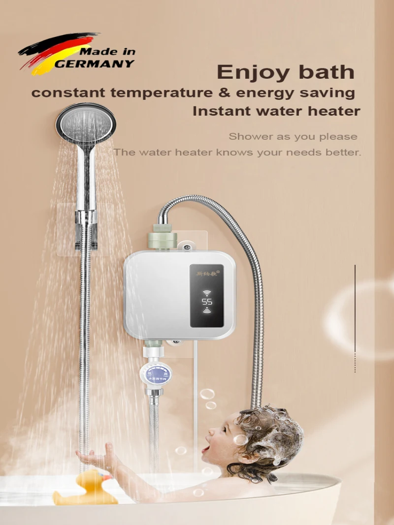 Kitchenette instantaneous noinstallation water heater bath small thermostatic shower water heater