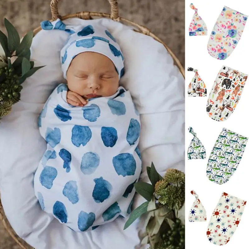 

Soft Infant Swaddle Muslin Blanket Newborn Baby Wrap Swaddling Sleeping Bags Baby Photography Photo Prop 2Pcs