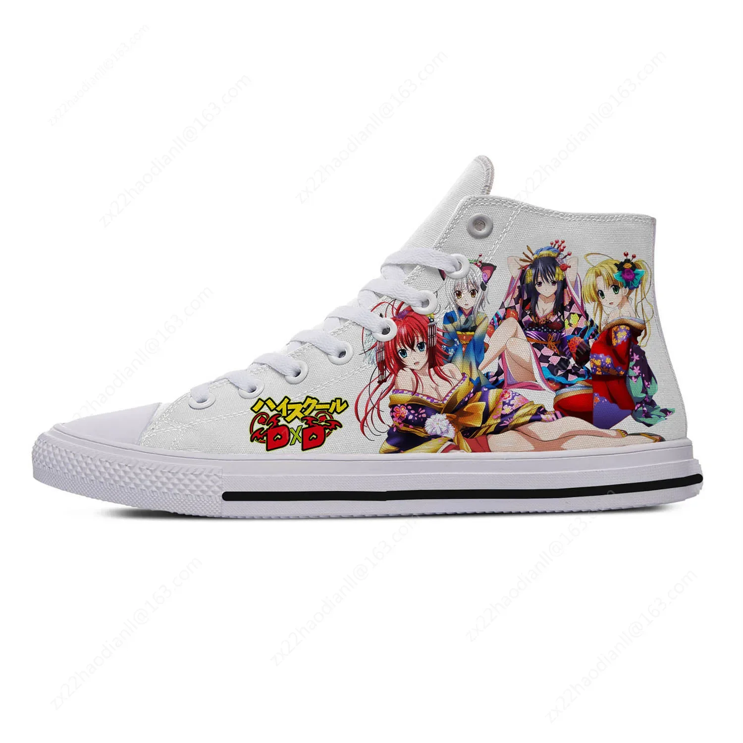 Anime High School DxD HERO High Top Sneakers Mens Womens Teenager Casual Shoes Canvas Running Shoes 3D Print Lightweight shoe 4